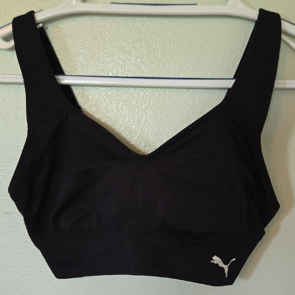 Puma Black Sports Bra Size Medium